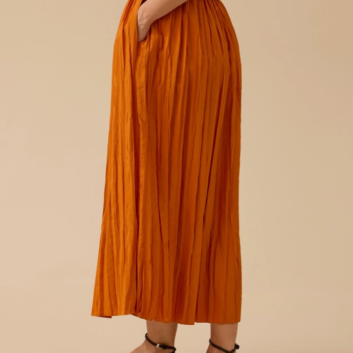 YENİ SEÇİL KADIN kırışık dokulu etek 10002511611014