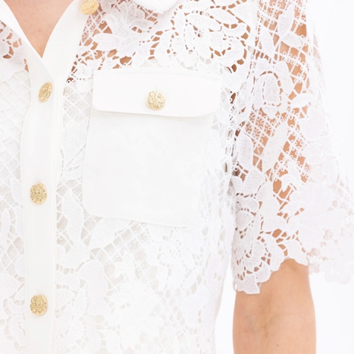 YENİ SEÇİL KADIN CROP KESİM DANTEL GÖMLEK 10242102201014