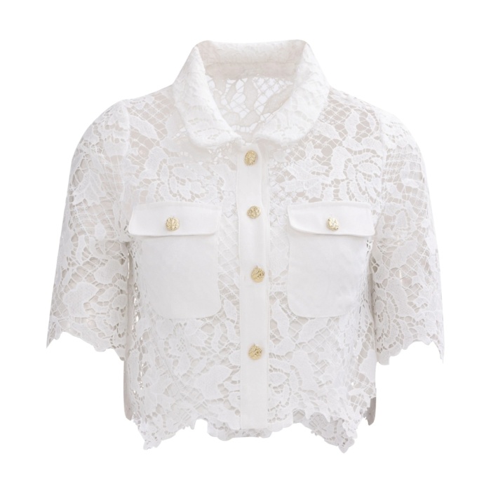 YENİ SEÇİL KADIN CROP KESİM DANTEL GÖMLEK 10242102201014