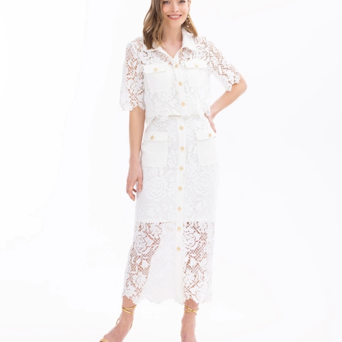 YENİ SEÇİL KADIN CROP KESİM DANTEL GÖMLEK 10242102201014