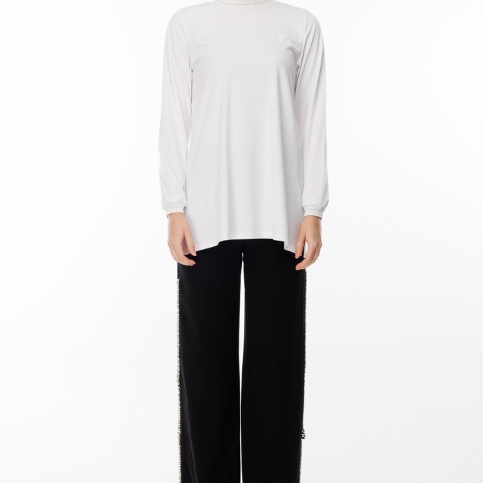 YENİ GHİSA KADIN UZUN KOL SİMLİ TUNİK GSBASİC4829