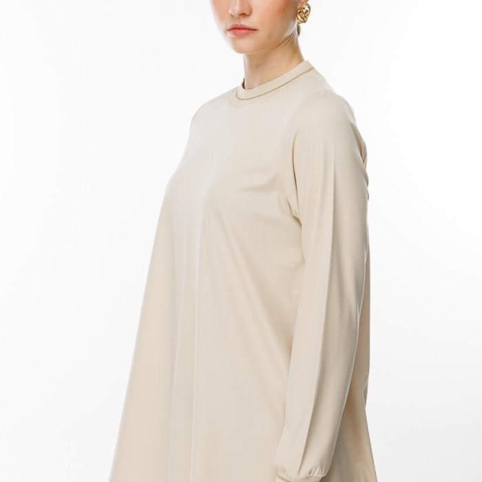 YENİ GHİSA KADIN UZUN KOL SİMLİ TUNİK GSBASİC4829