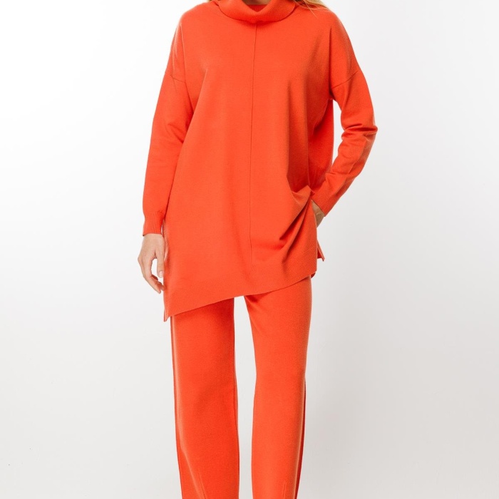 YENİ GHİSA KADIN DEGAJE YAKA TRİKO TAKIM 5KOBTKM4158