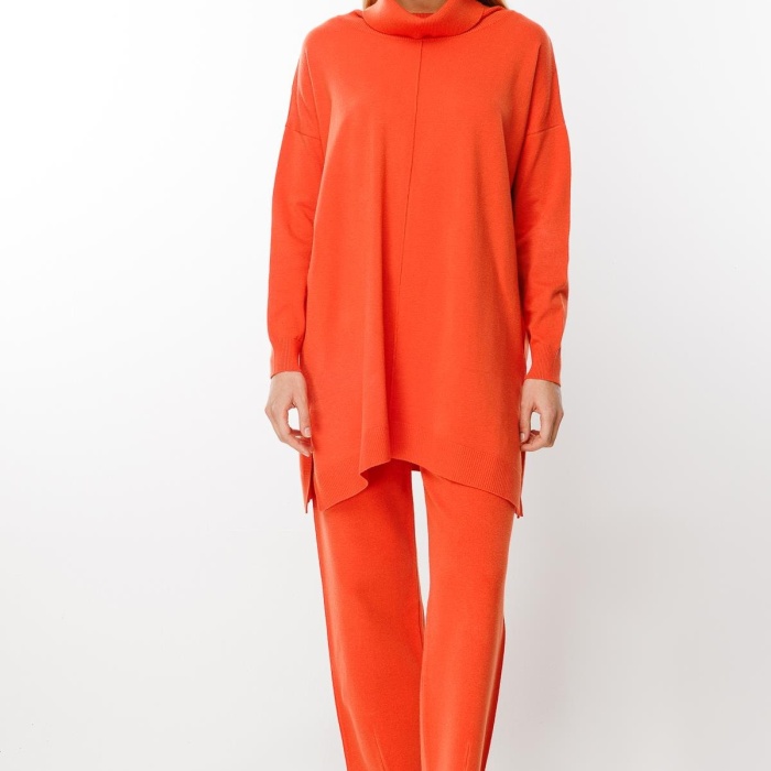 YENİ GHİSA KADIN DEGAJE YAKA TRİKO TAKIM 5KOBTKM4158