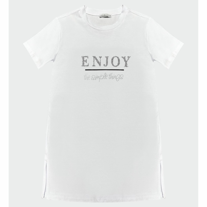 YENİ MOODBASİC KADIN YAZILI TAŞLI BASKILI T-SHİRT MB27.164