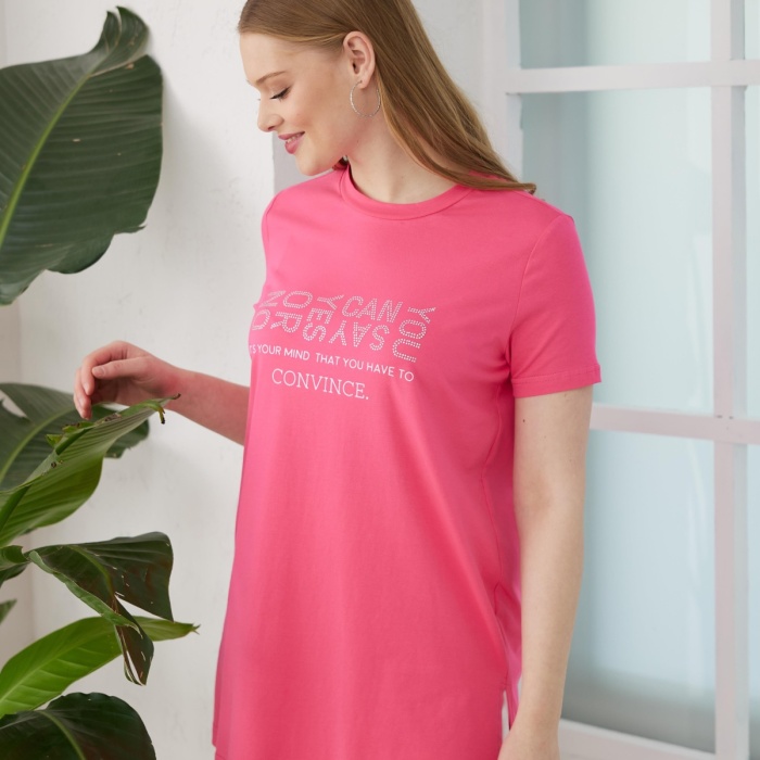 YENİ MOODBASİC KADIN TAŞ BASKILI T-SHİRT MB27.180