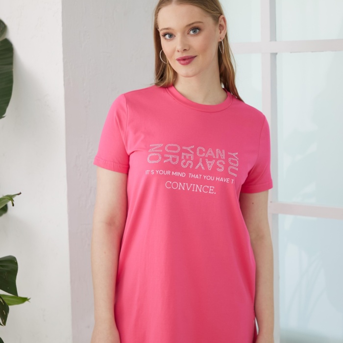 YENİ MOODBASİC KADIN TAŞ BASKILI T-SHİRT MB27.180