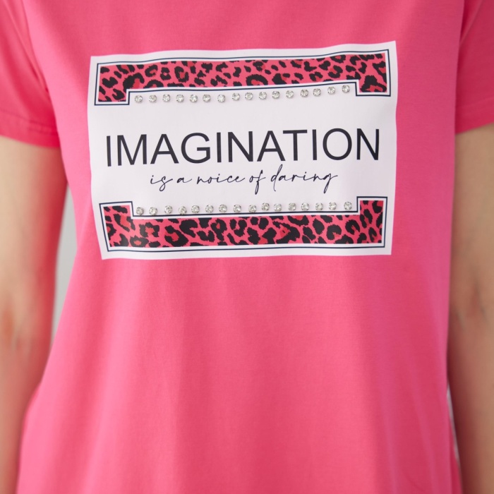 YENİ MOODBASİC KADIN TAŞLI BASKILI T-SHİRT MB27.182