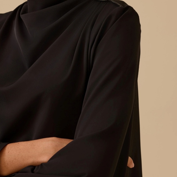 YENİ SEÇİL KADIN dik yaka drape detaylı bluz 10002521810004