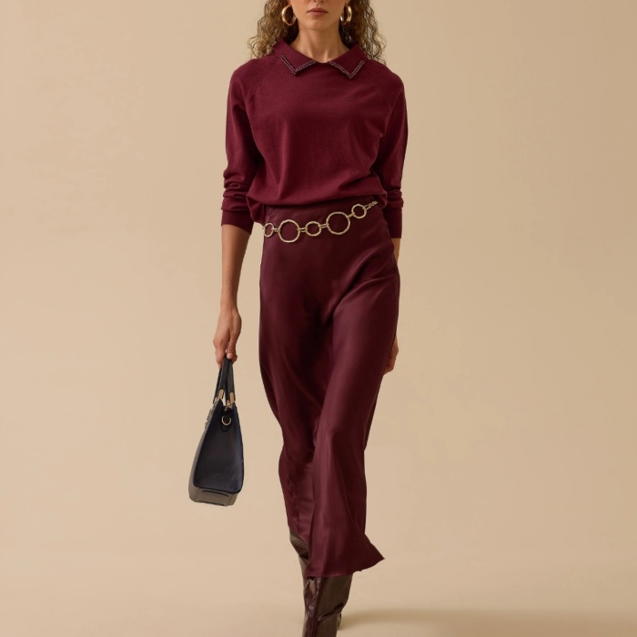 YENİ SEÇİL KADIN düz kesim saten etek 10002521610005