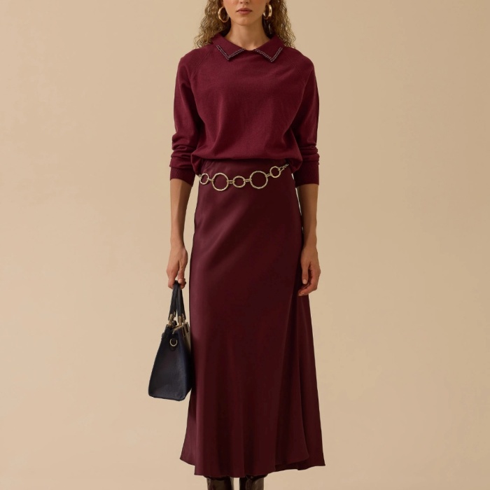 YENİ SEÇİL KADIN düz kesim saten etek 10002521610005