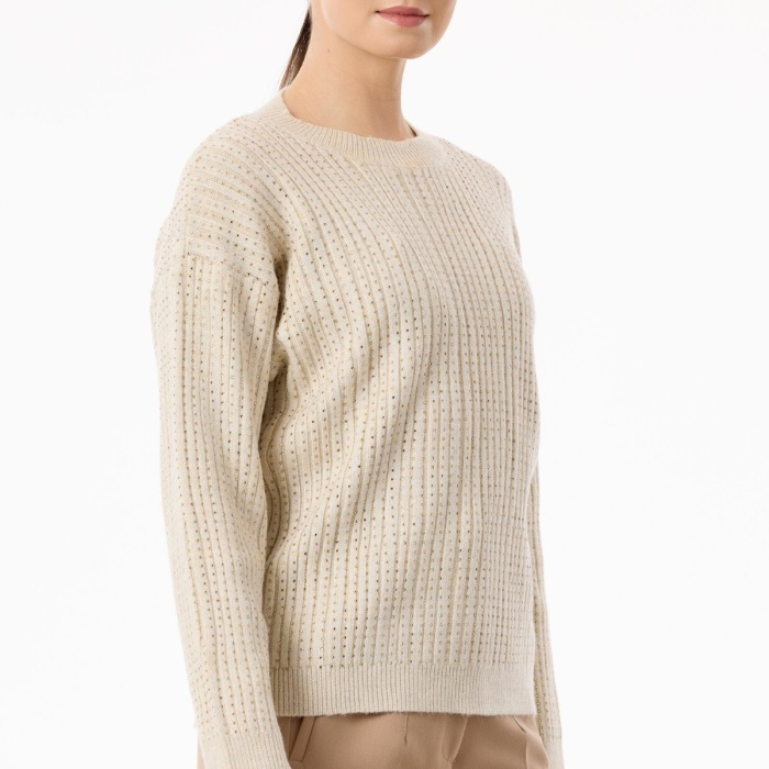 YENİ TIĞ TRİKO KADIN TAŞ BASKILI FİTİLLİ TRİKO TUNİK TNK.21779.1