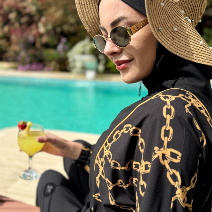 YENİ MOODBASİC KADIN GOLD ZİNCİRLİ TESETTÜR MAYO SW36.267