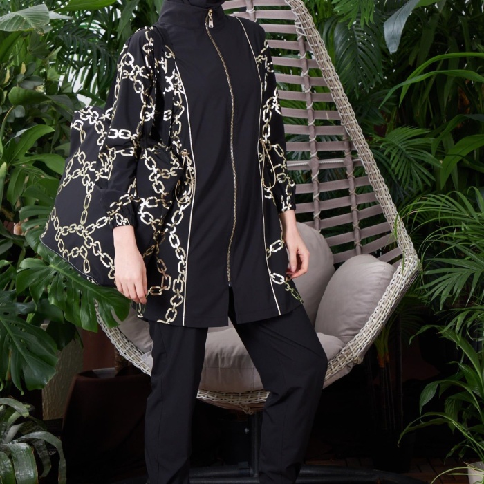 YENİ MOODBASİC KADIN GOLD ZİNCİRLİ TESETTÜR MAYO SW36.267