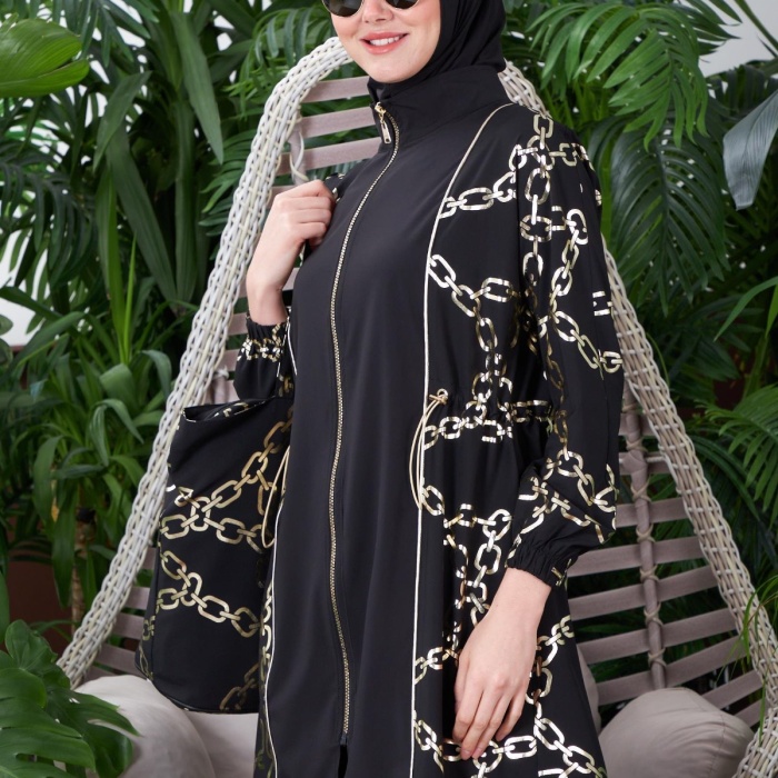 YENİ MOODBASİC KADIN GOLD ZİNCİRLİ TESETTÜR MAYO SW36.267