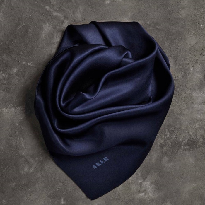 Aker Düz Taşlanmış İpek Krep Saten Eşarp 90X90