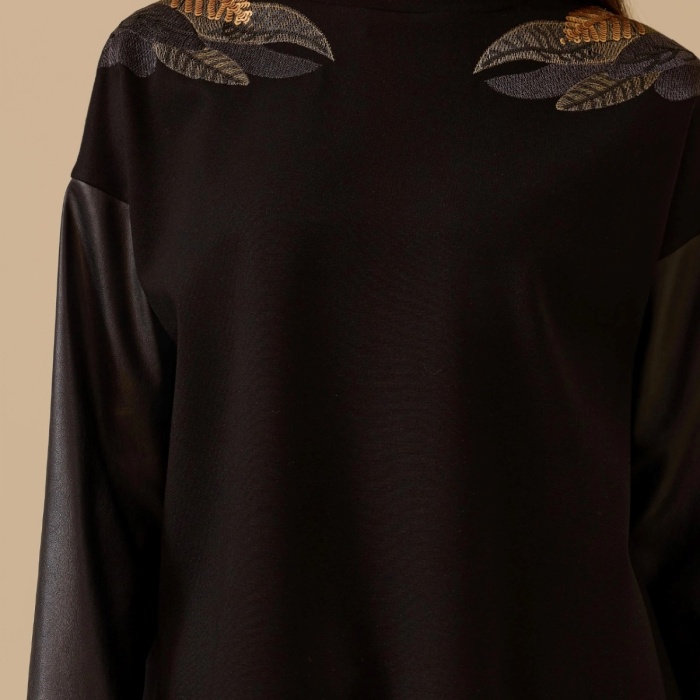 YENİ SEÇİL KADIN omuz nakışlı sweatshirt 10002522311012