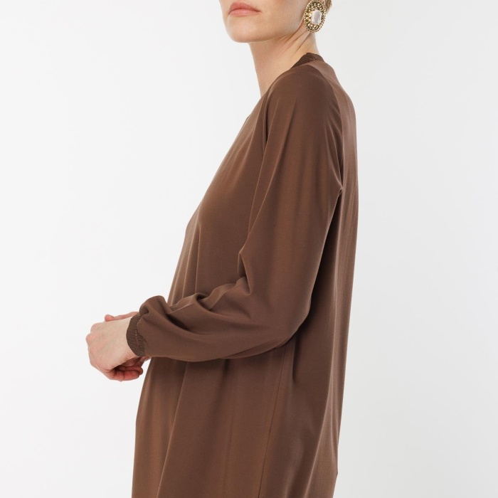 YENİ GHİSA KADIN UZUN KOL SİMLİ TUNİK GSBASİC4829