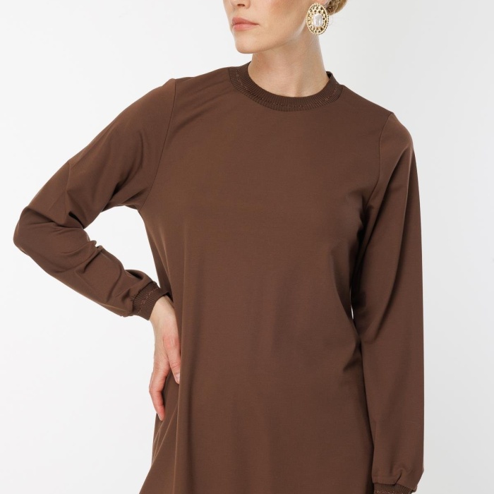 YENİ GHİSA KADIN UZUN KOL SİMLİ TUNİK GSBASİC4829