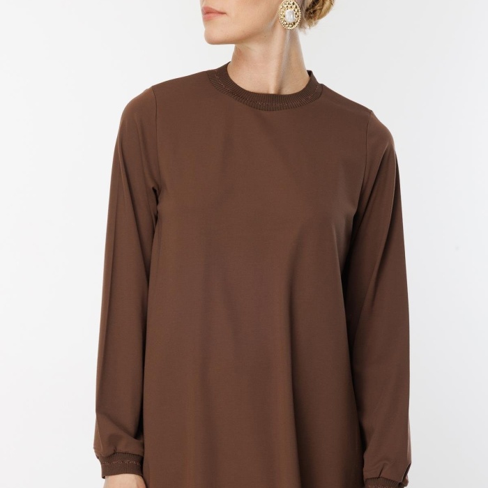 YENİ GHİSA KADIN UZUN KOL SİMLİ TUNİK GSBASİC4829