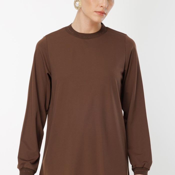 YENİ GHİSA KADIN UZUN KOL SİMLİ TUNİK GSBASİC4829