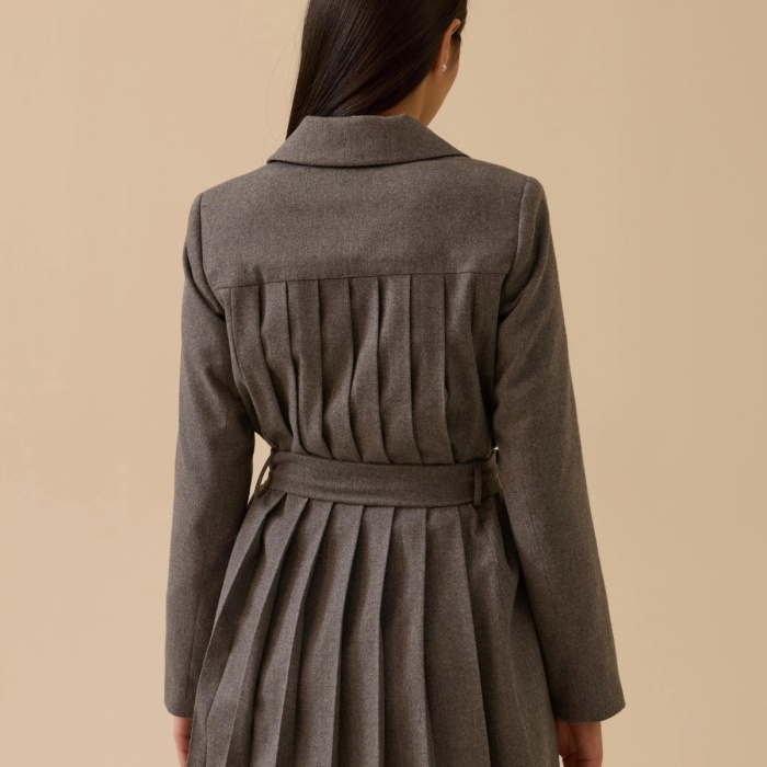 YENİ SEÇİL KADIN arka pileli kuşaklı ceket 10002521111011