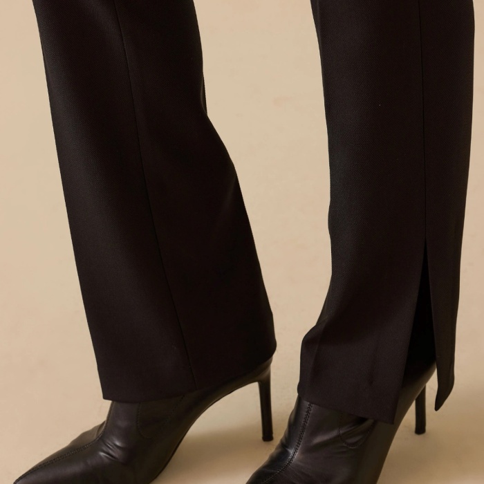 YENİ SEÇİL KADIN yüksek bel paça yırtmaçlı tam boy pantolon 10002521010039