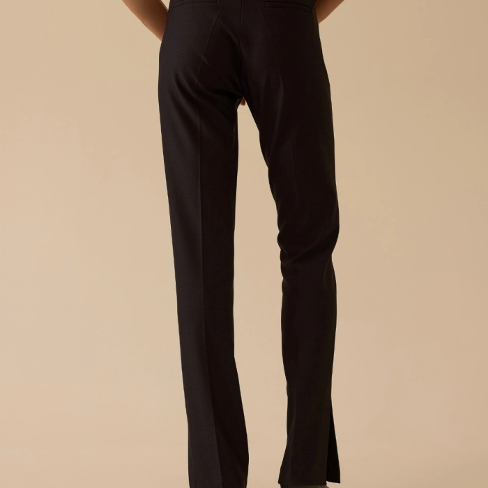 YENİ SEÇİL KADIN yüksek bel paça yırtmaçlı tam boy pantolon 10002521010039