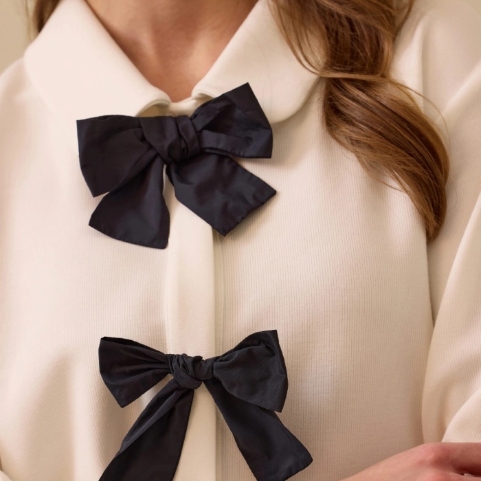 YENİ SEÇİL KADIN gömlek yaka kurdele detaylı ceket 10002511111009