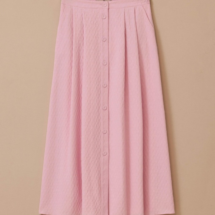 YENİ SEÇİL KADIN düğmeli cep detaylı dokulu etek 10002511611012