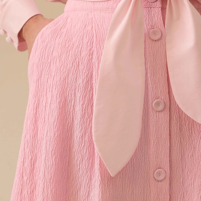 YENİ SEÇİL KADIN düğmeli cep detaylı dokulu etek 10002511611012