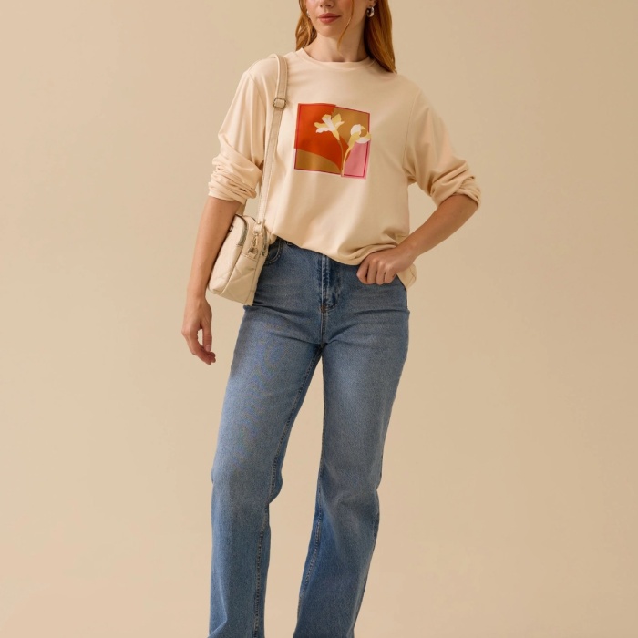 YENİ SEÇİL KADIN BASKILI SWEATSHİRT 10002512311008