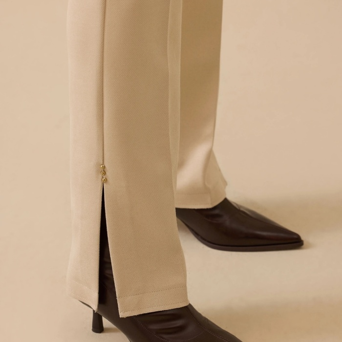 YENİ SEÇİL KADIN paça yırtmaçlı tam boy pantolon 10002521010034