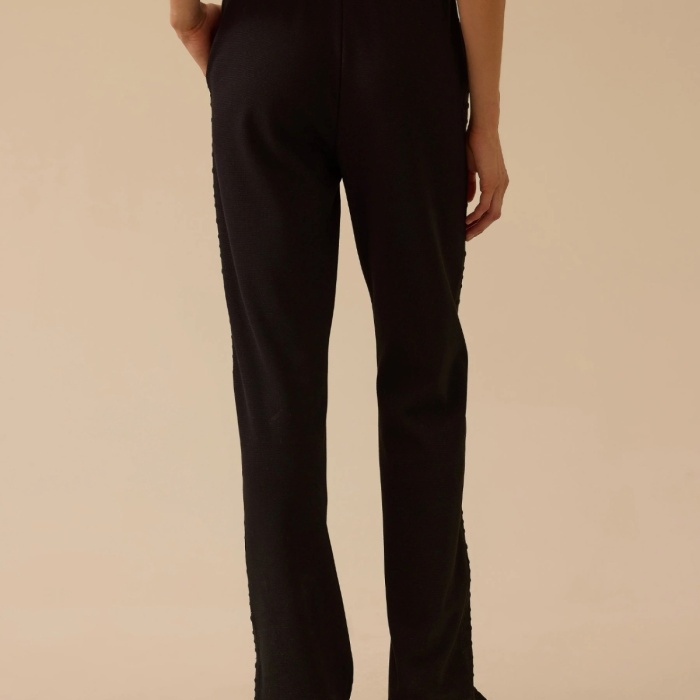 YENİ SEÇİL KADIN yan dokulu yırtmaçlı pantolon 10002521010038