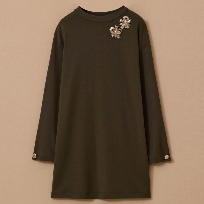 YENİ SEÇİL KADIN aksesuar detaylı uzun sweatshirt 10002522311004