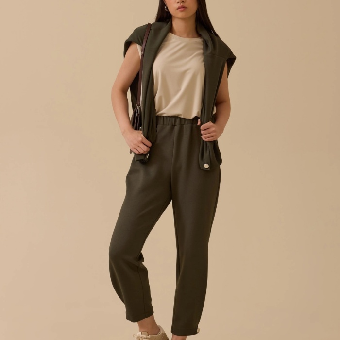 YENİ SEÇİL KADIN paça detaylı bilek boy havuç pantolon 10002521011004