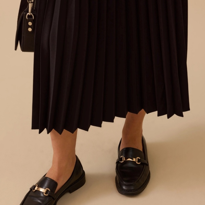 YENİ SEÇİL KADIN esnek bel pliseli basic etek 10002521611019