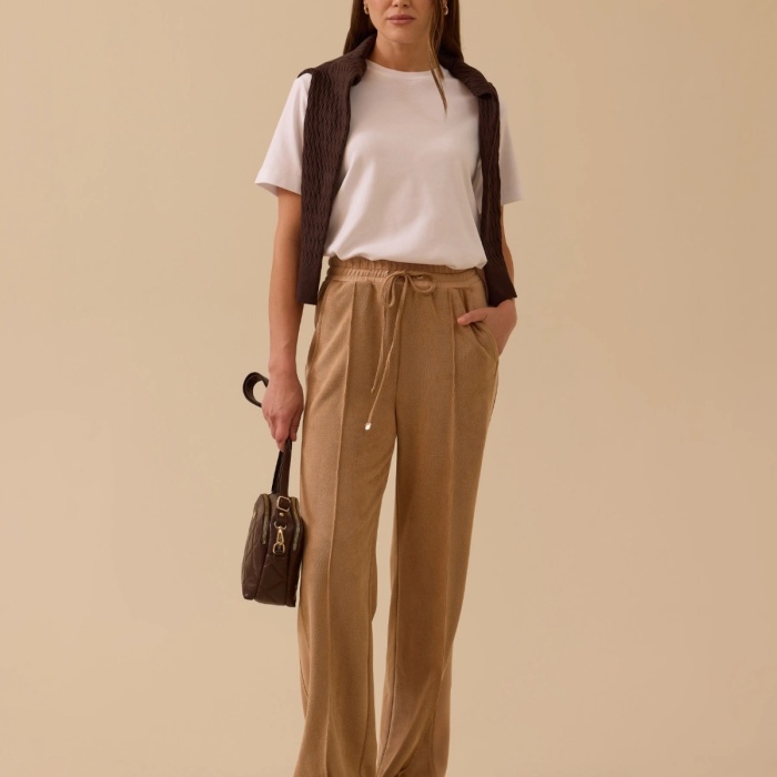 YENİ SEÇİL KADIN cepli bağcıklı süet pantolon 10002521011026