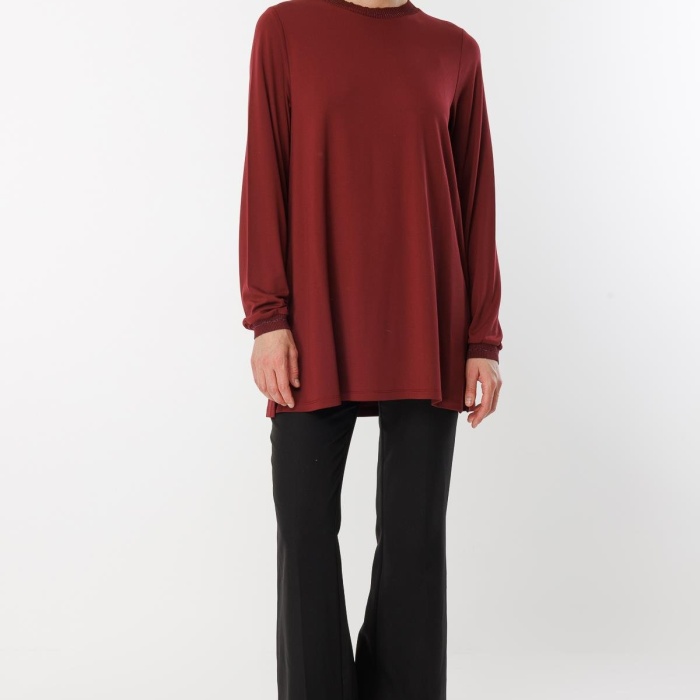 YENİ GHİSA KADIN UZUN KOL SİMLİ TUNİK GSBASİC4829