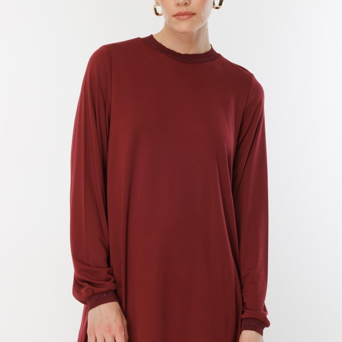 YENİ GHİSA KADIN UZUN KOL SİMLİ TUNİK GSBASİC4829