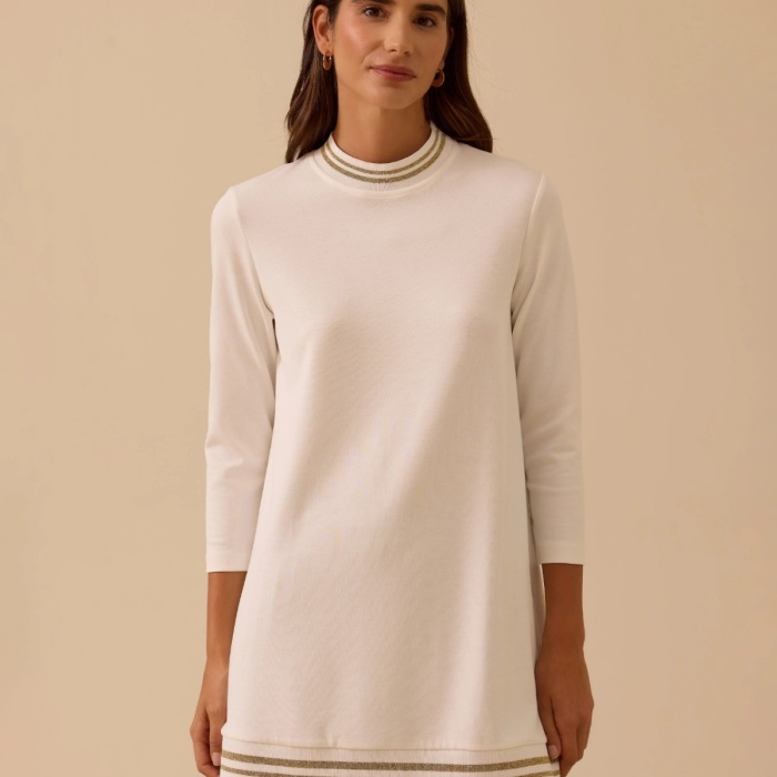 YENİ SEÇİL KADIN şerit detaylı basic tunik 10002521211027