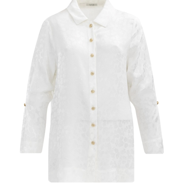 YENİ SEÇİL KADIN BÜYÜK BEDEN DÜĞMELİ KOL DETAYLI GÖMLEK 10002411514008