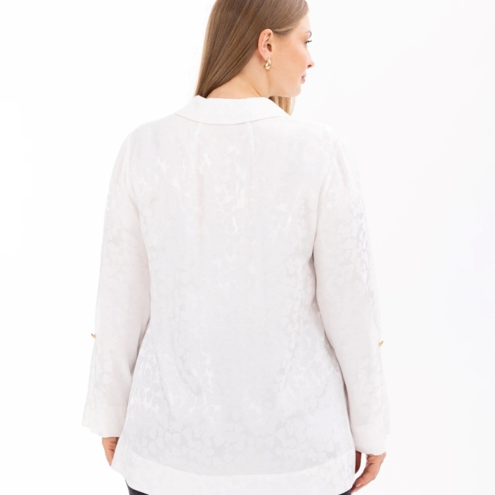 YENİ SEÇİL KADIN BÜYÜK BEDEN DÜĞMELİ KOL DETAYLI GÖMLEK 10002411514008