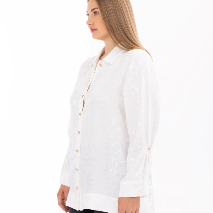 YENİ SEÇİL KADIN BÜYÜK BEDEN DÜĞMELİ KOL DETAYLI GÖMLEK 10002411514008