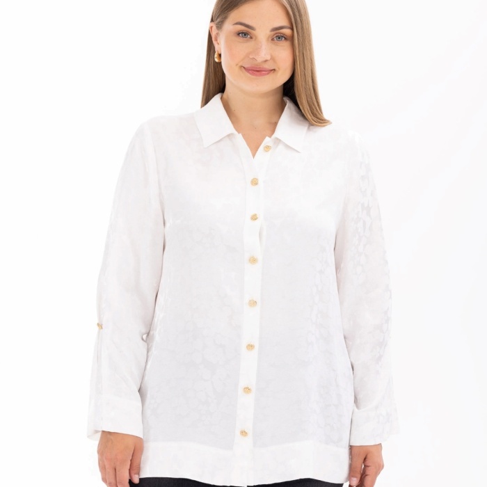 YENİ SEÇİL KADIN BÜYÜK BEDEN DÜĞMELİ KOL DETAYLI GÖMLEK 10002411514008