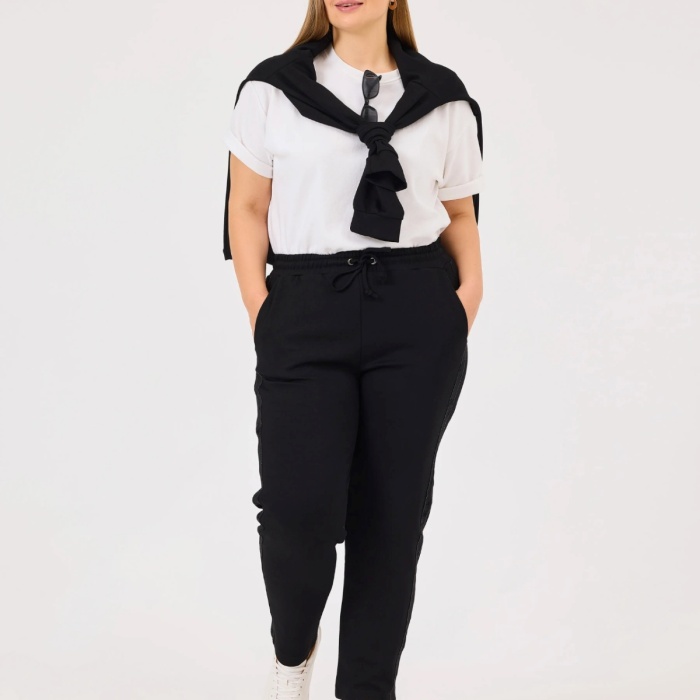 YENİ SEÇİL KADIN büyük beden bağcıklı cepli eşofman altı 10002421014015