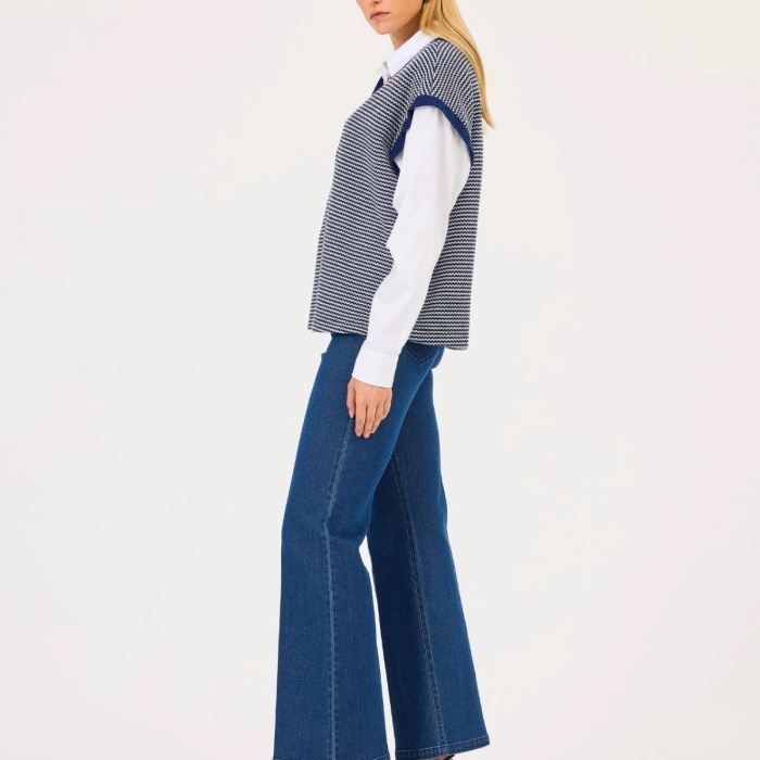 YENİ SEÇİL KADIN i̇ç gömlekli düşük kol süveter 10002421110002