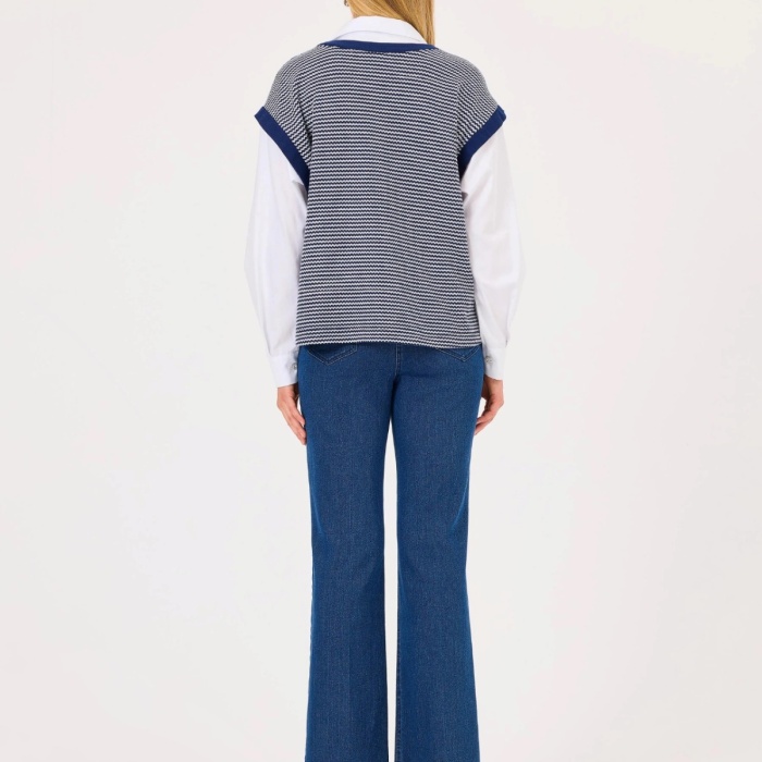 YENİ SEÇİL KADIN i̇ç gömlekli düşük kol süveter 10002421110002