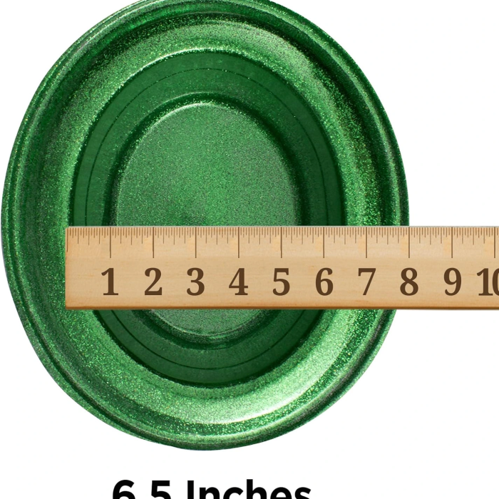 Yeşil Renk Parıltılı Simli Fötr Silindir Parti Şapkası