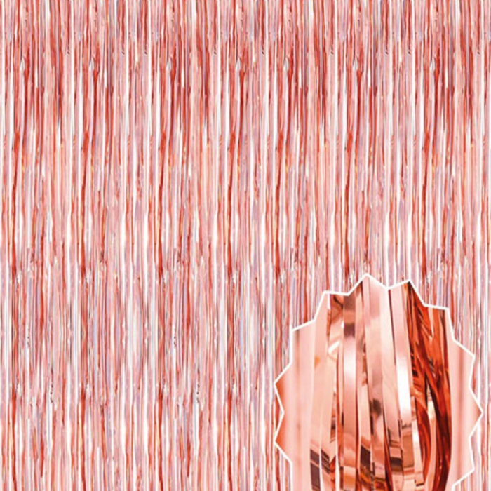 Rose Gold Püsküllü Kapı Perdesi - Parti, Bekarlığa Veda, Doğum Günü 1x2 M